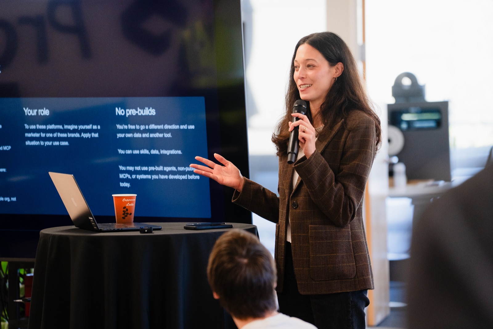 Forty builders networking between sessions, event photography at the Profound hackathon, San Francisco